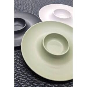 5 pcs lot bundle Old East Main Co Chip and Dip Platter Sage Green New Serving